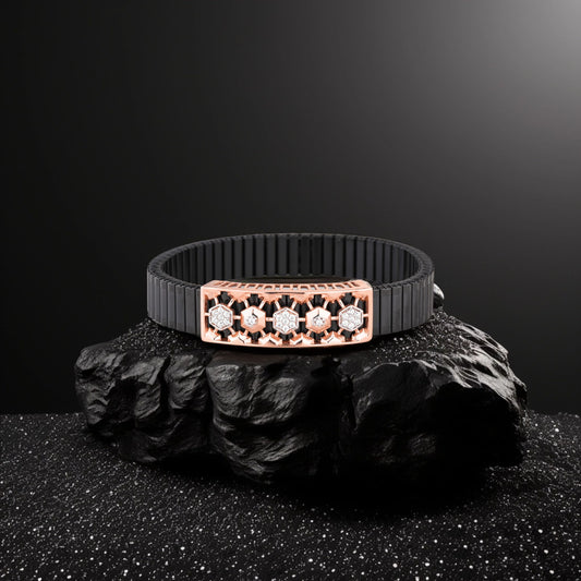 925 Silver Rose Gold Star Bracelet