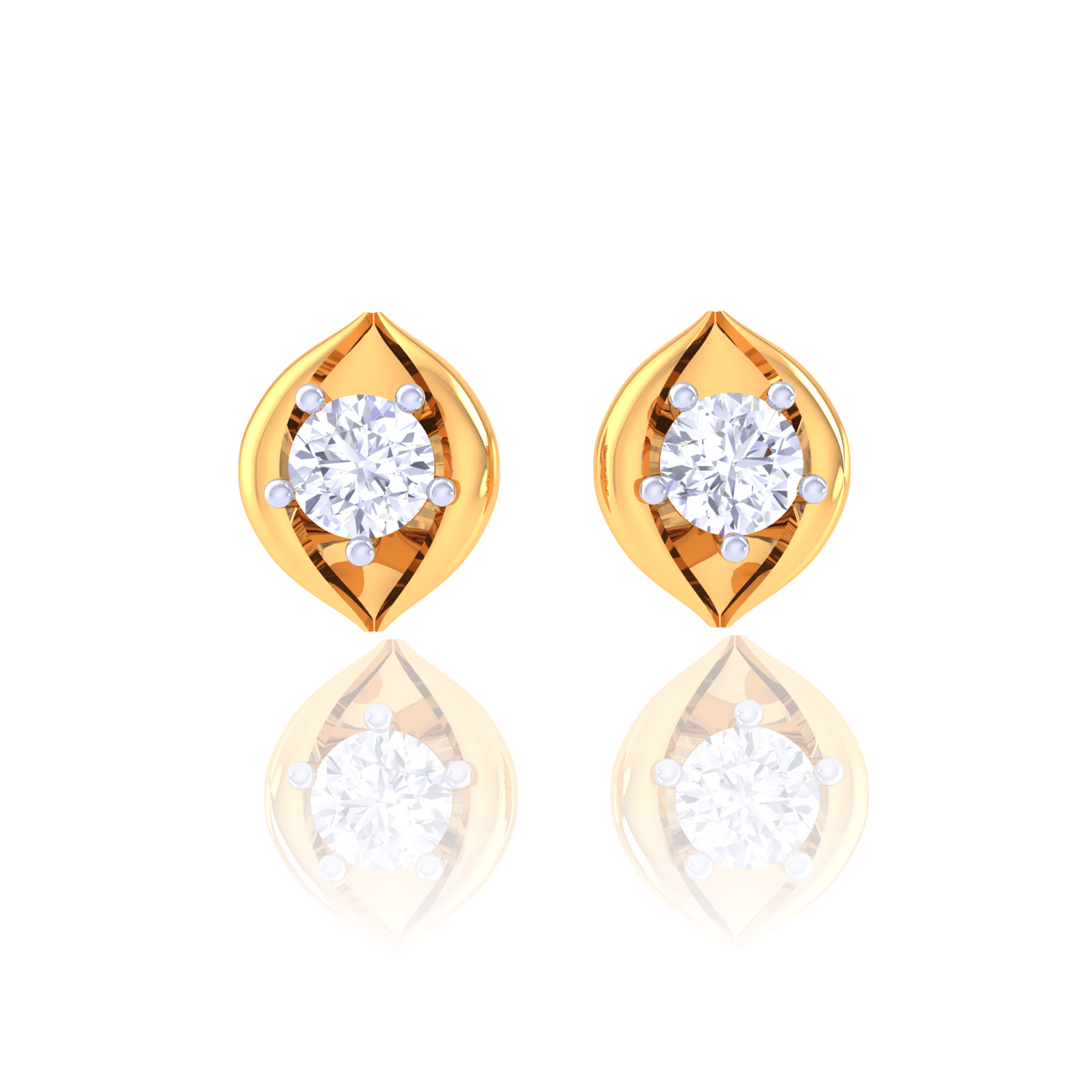 925 Silver Marquise Leaf Stud Earrings