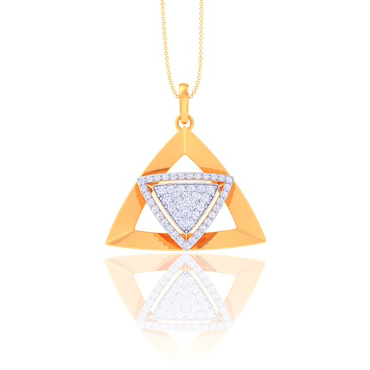 925 Silver Heart Rose Gold Diamond Pendant