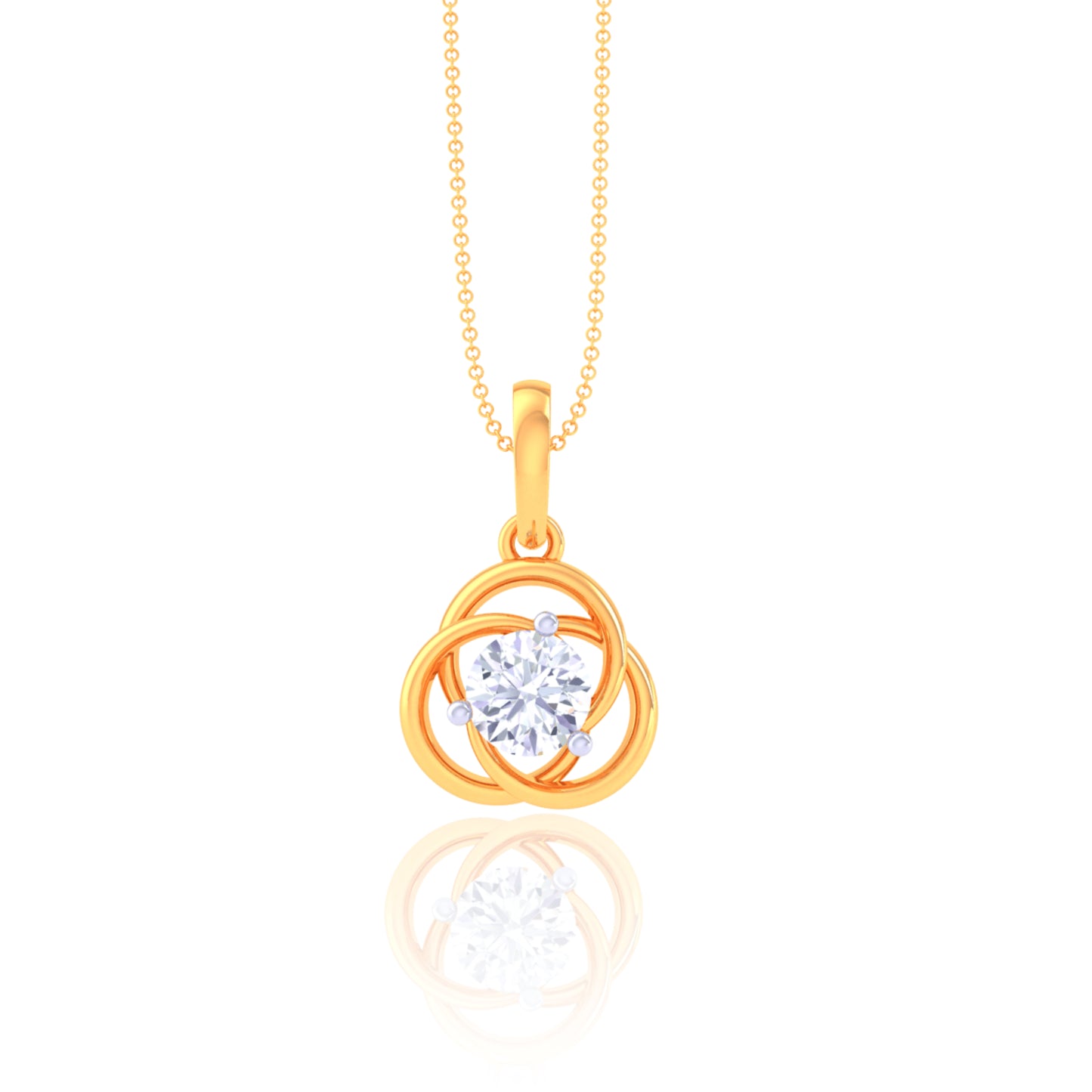 925 Silver Oval Rose Gold Diamond Pendant
