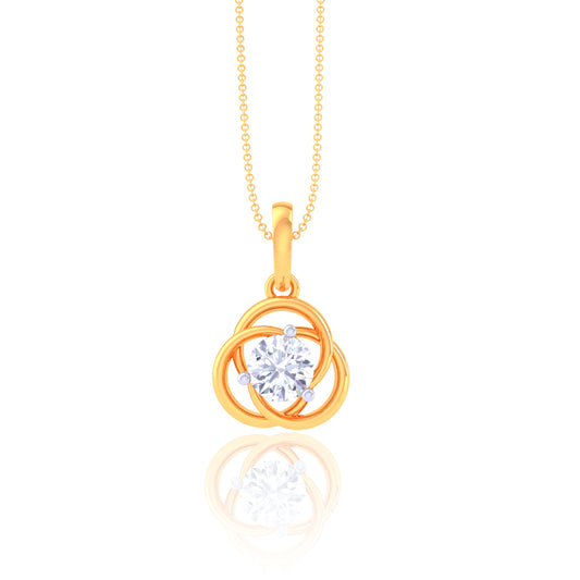 925 Silver Oval Rose Gold Diamond Pendant
