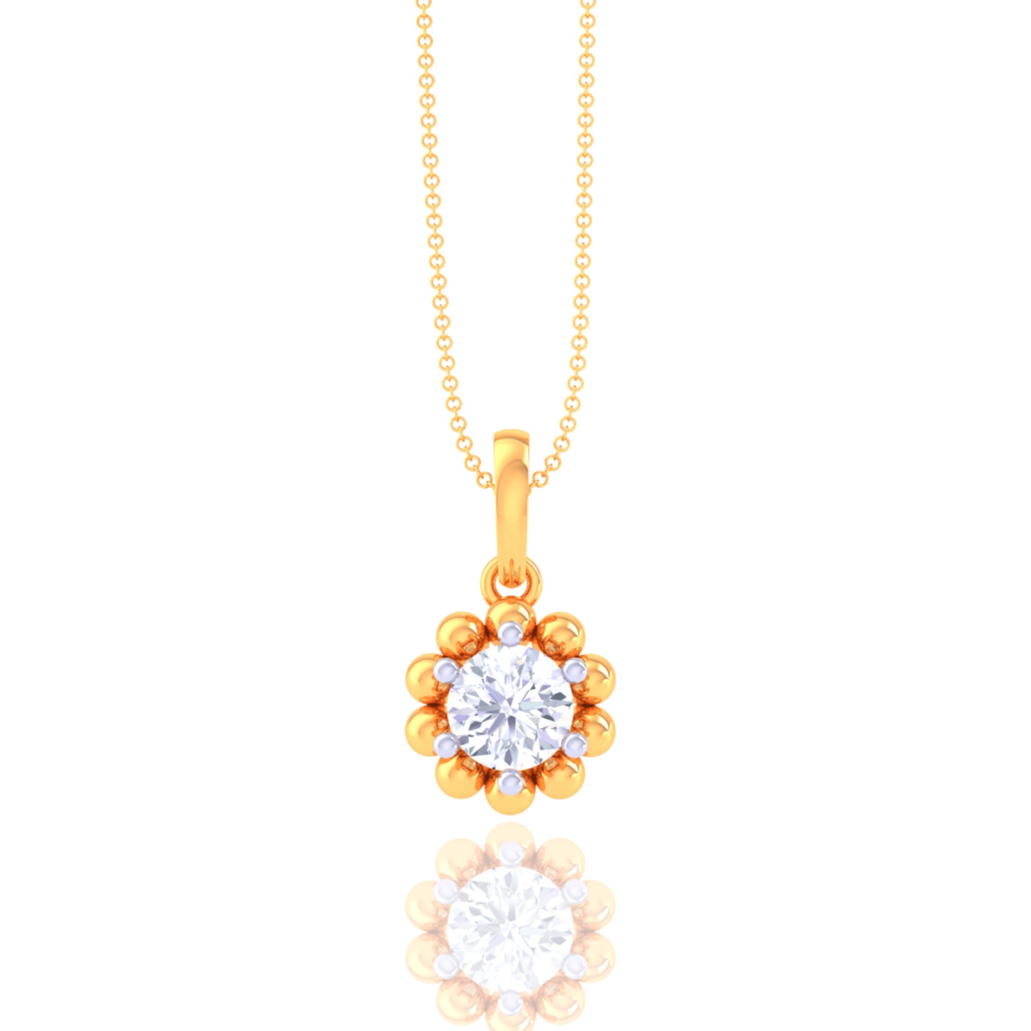 925 Silver Rose Gold Diamond Solitaire Necklace