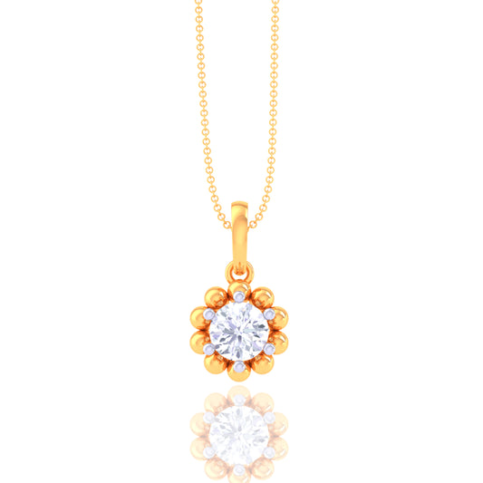 925 Silver Rose Gold Diamond Solitaire Necklace