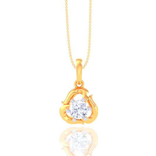 925 Silver Square Rose Gold Diamond Pendant