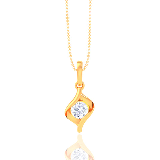 925 Silver Drop Rose Gold Diamond Pendant