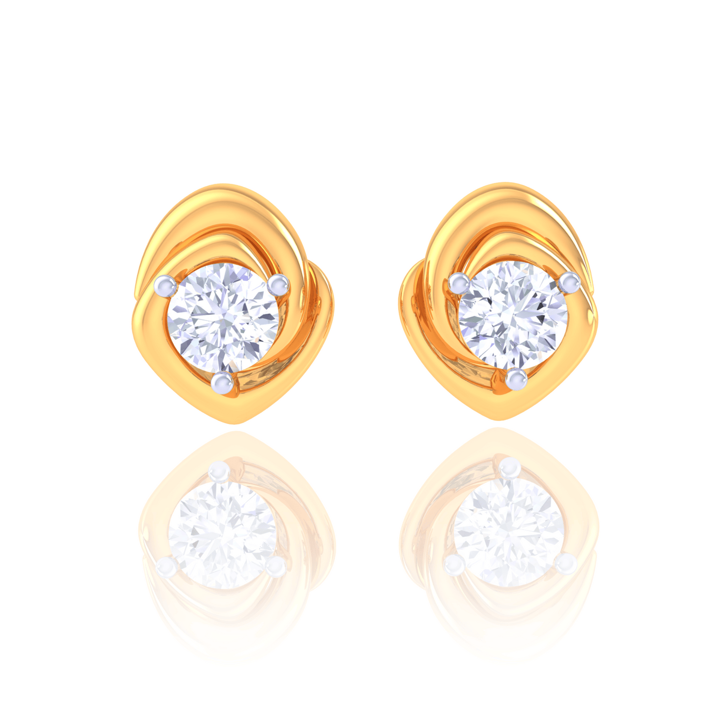 925 Silver Petal Swirl Stud Earrings