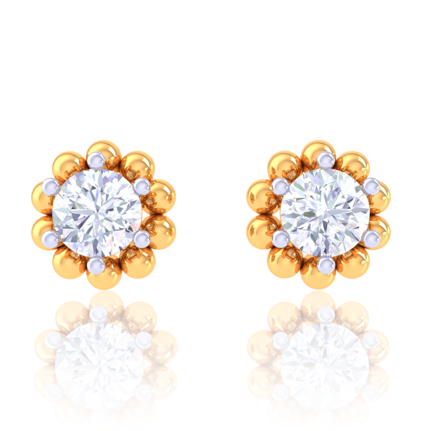 925 Silver Rose Gold Diamond Wave Earrings