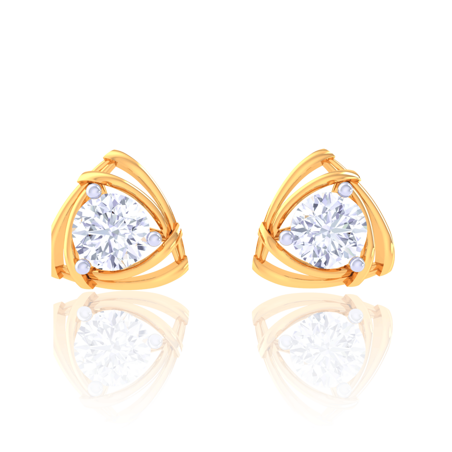 925 Silver Spiral Diamond Stud Earrings