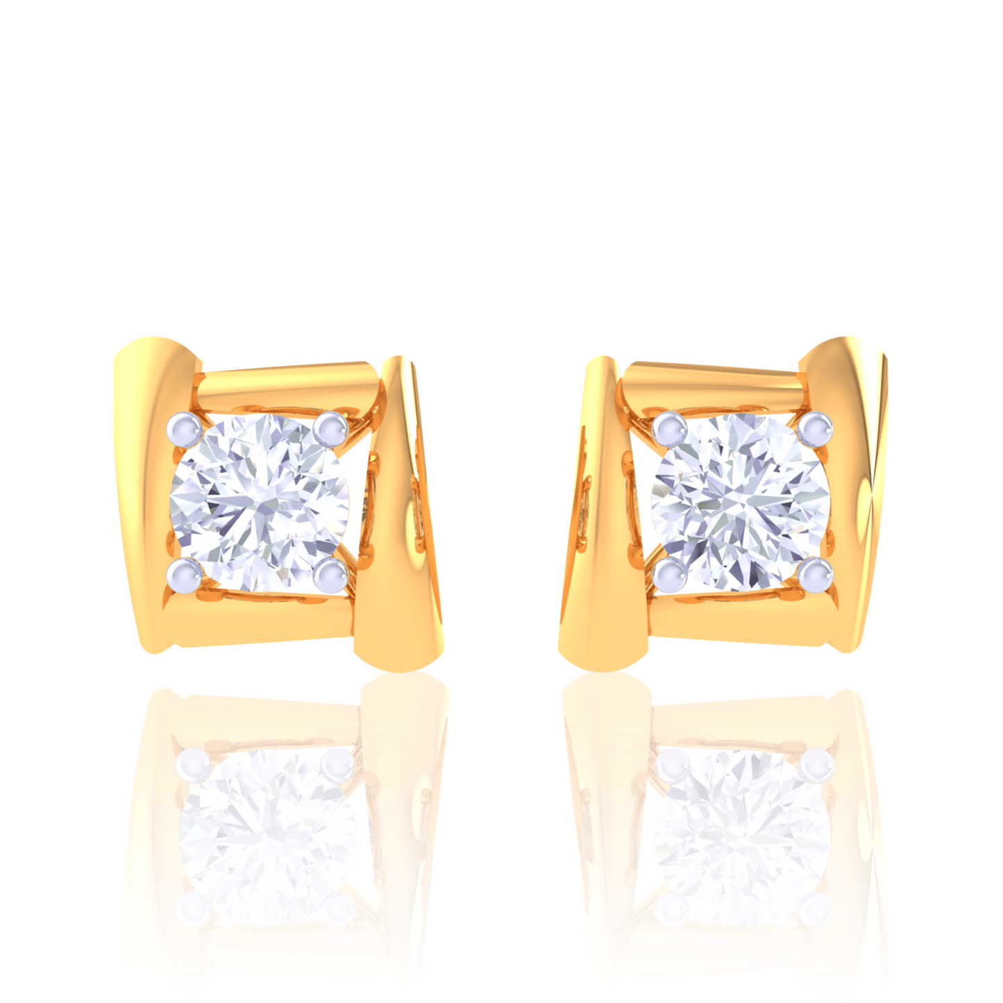 925 Silver Circle Diamond Stud Earrings
