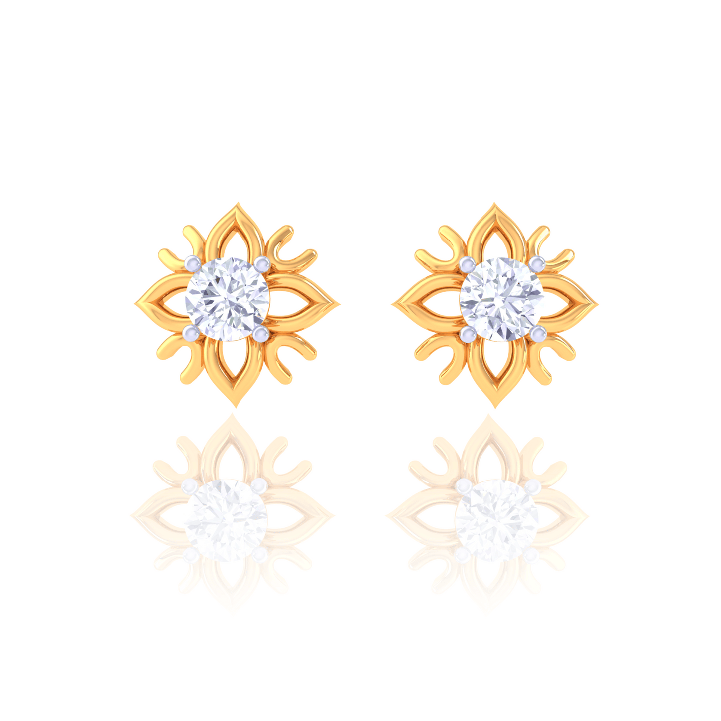 925 Silver Floral Starburst Earrings