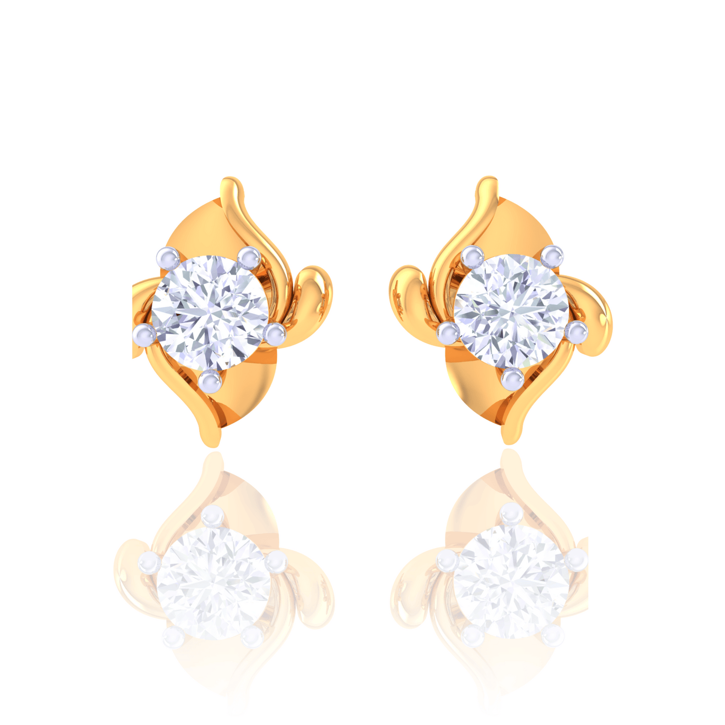 925 Silver Flame Curve Stud Earrings