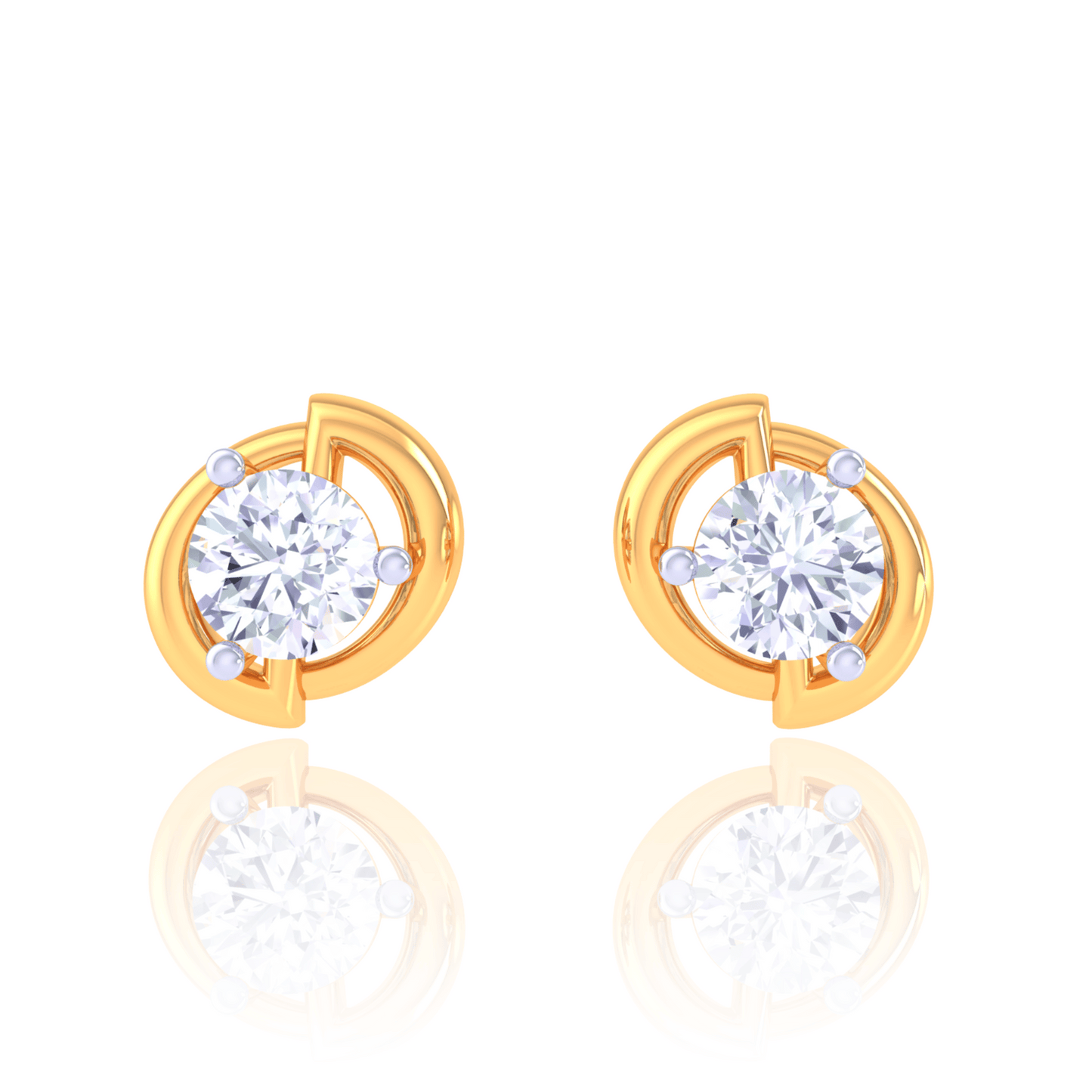 925 Silver Orbit Diamond Stud Earrings