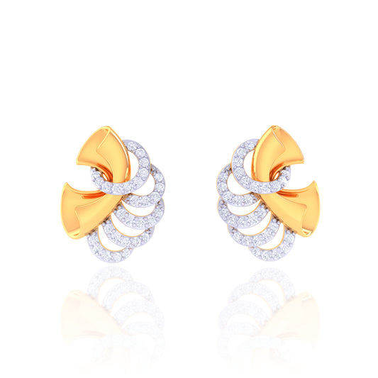 925 Silver Rose Gold Pave Diamond Statement Earrings