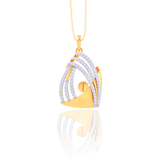 925 Silver Teardrop Rose Gold Diamond Pendant