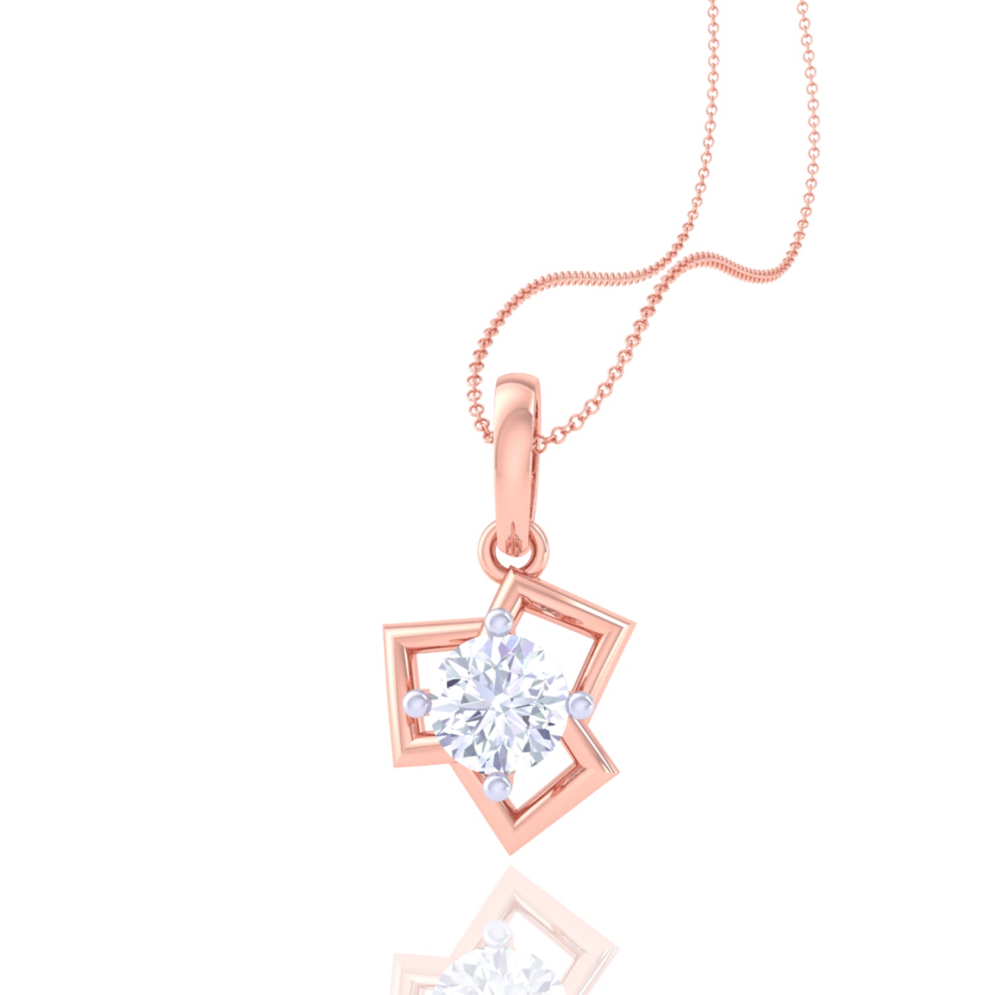 925 Silver Star-Shaped Diamond Pendant