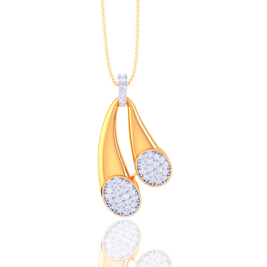 925 Silver Teardrop Diamond Pendant Necklace
