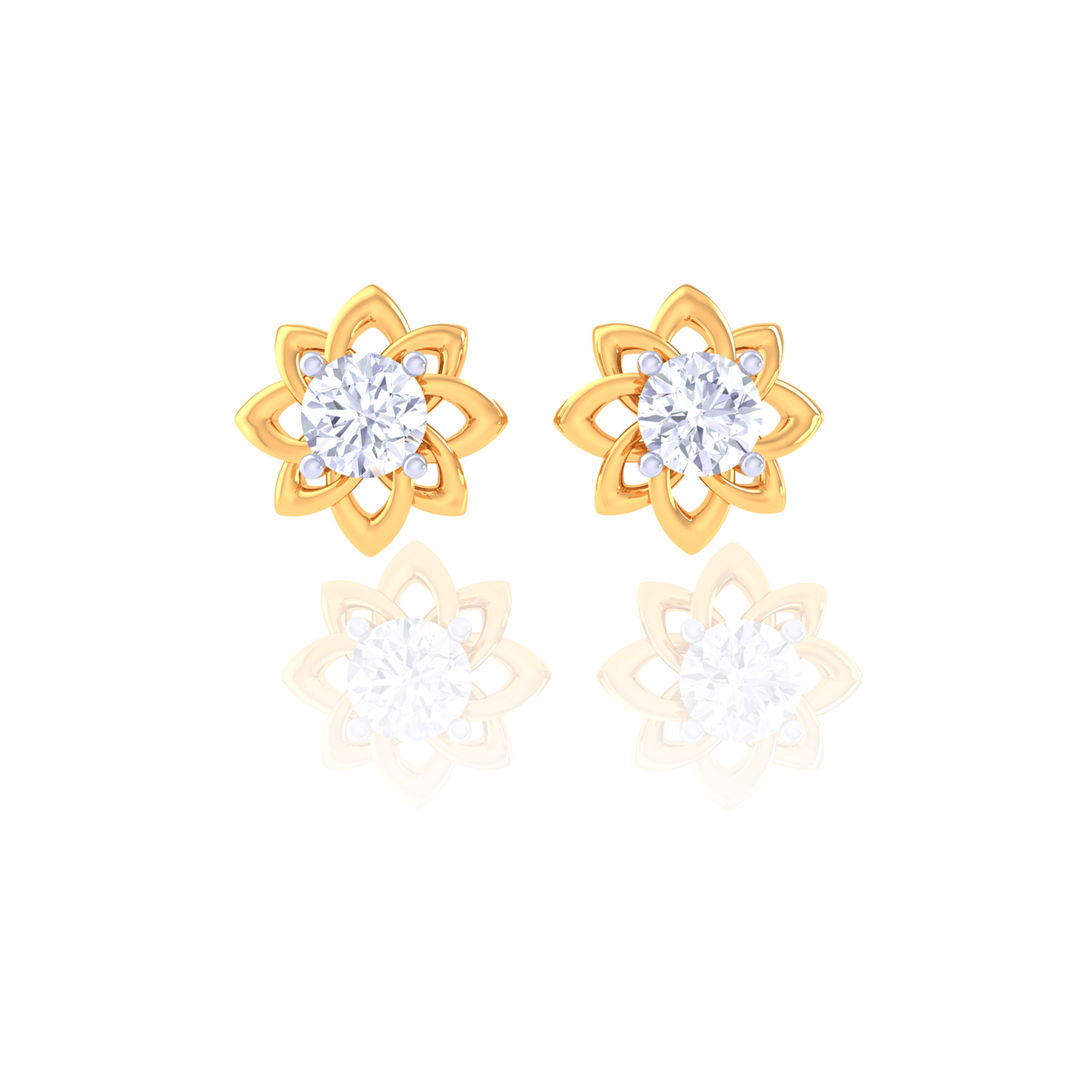 925 Silver Teardrop Diamond Stud Earrings