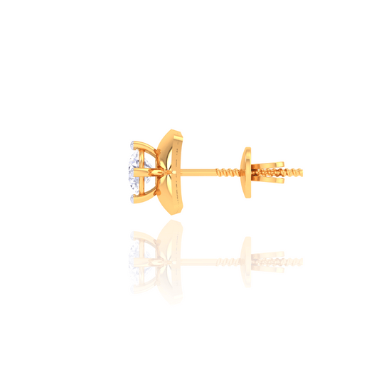 925 Silver Crescent Diamond Stud Earrings