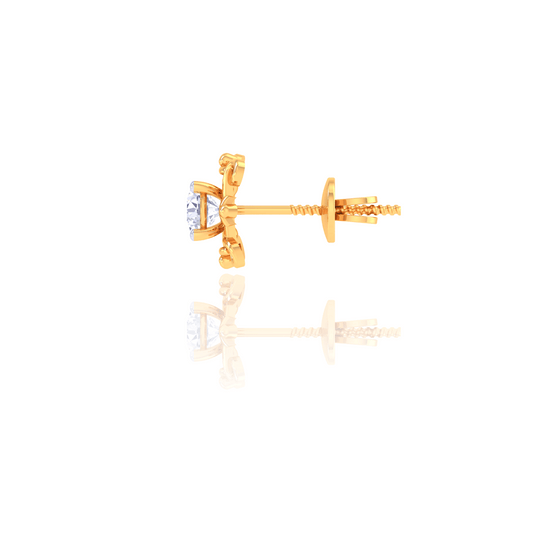 925 Silver Oval Diamond Stud Earrings