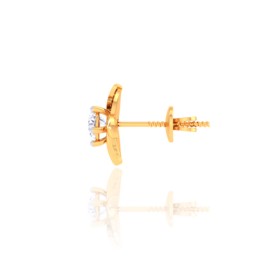 925 Silver Flame Curve Stud Earrings