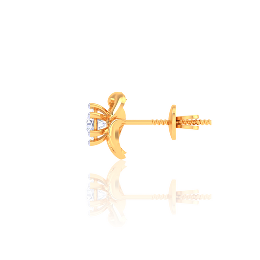 925 Silver Swirl Diamond Stud Earrings