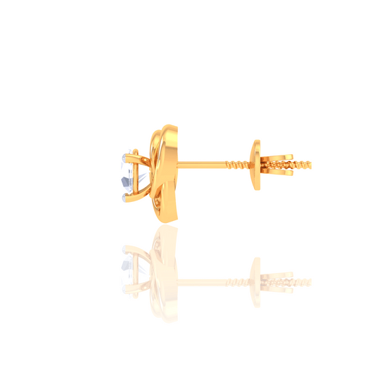 925 Silver Knot Diamond Stud Earrings