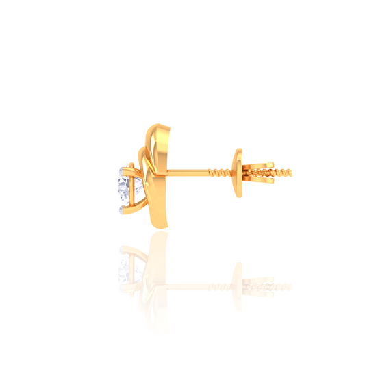 925 Silver Petal Swirl Stud Earrings