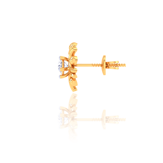 925 Silver Ornamental Star Stud Earrings