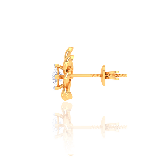 925 Silver Hexagon Diamond Stud Earrings