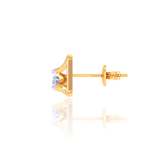 925 Silver Triangle Diamond Stud Earrings