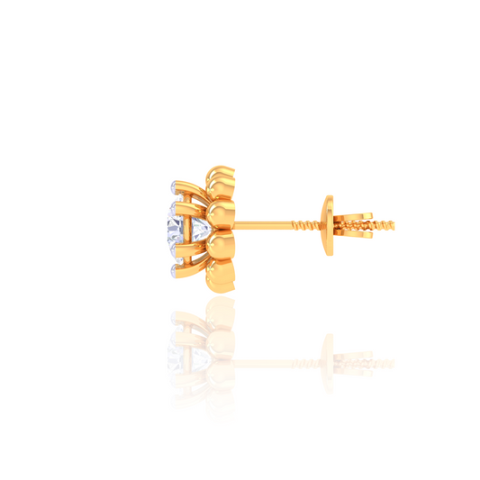 925 Silver Rose Gold Diamond Wave Earrings