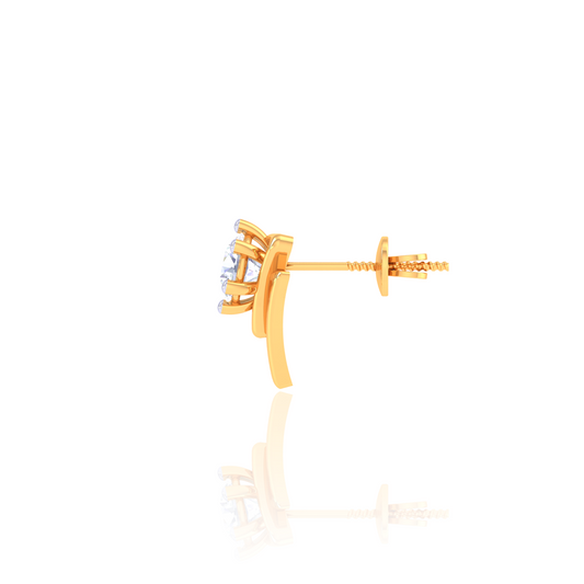 925 Silver Triangle Diamond Stud Earrings