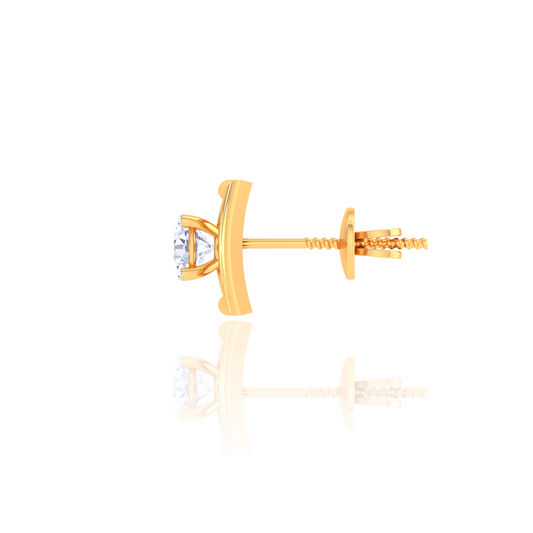 925 Silver Square Diamond Stud Earrings