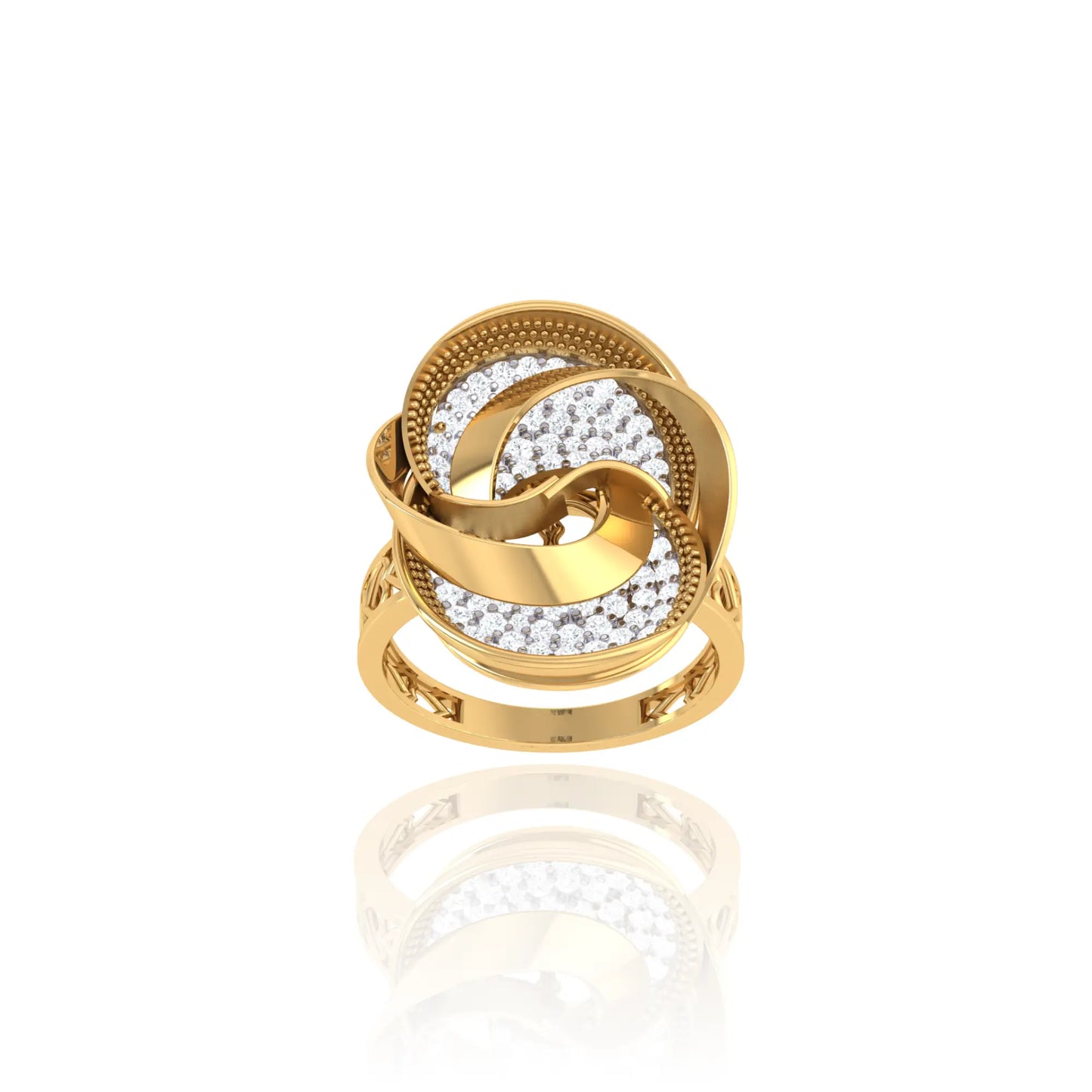 925 Silver Gold Infinity Diamond Ring