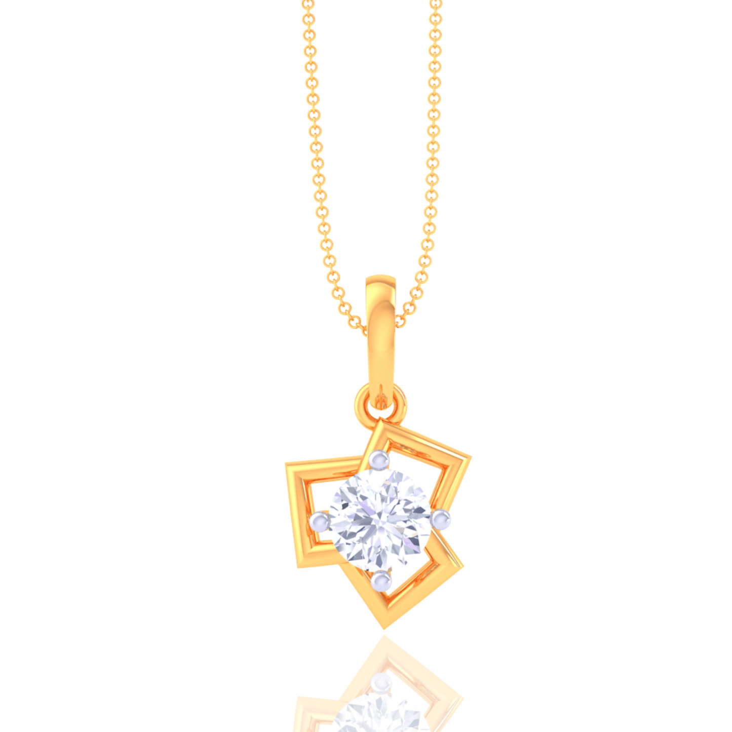 925 Silver Star-Shaped Diamond Pendant