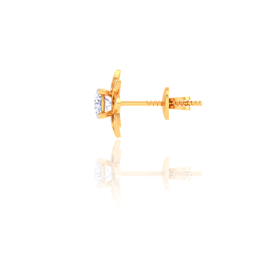 925 Silver Teardrop Diamond Stud Earrings