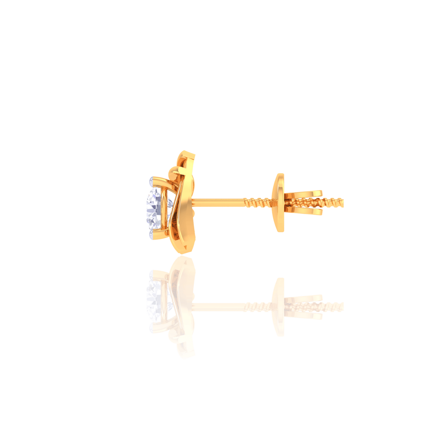 925 Silver Spiral Diamond Stud Earrings