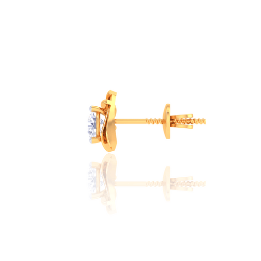 925 Silver Spiral Diamond Stud Earrings