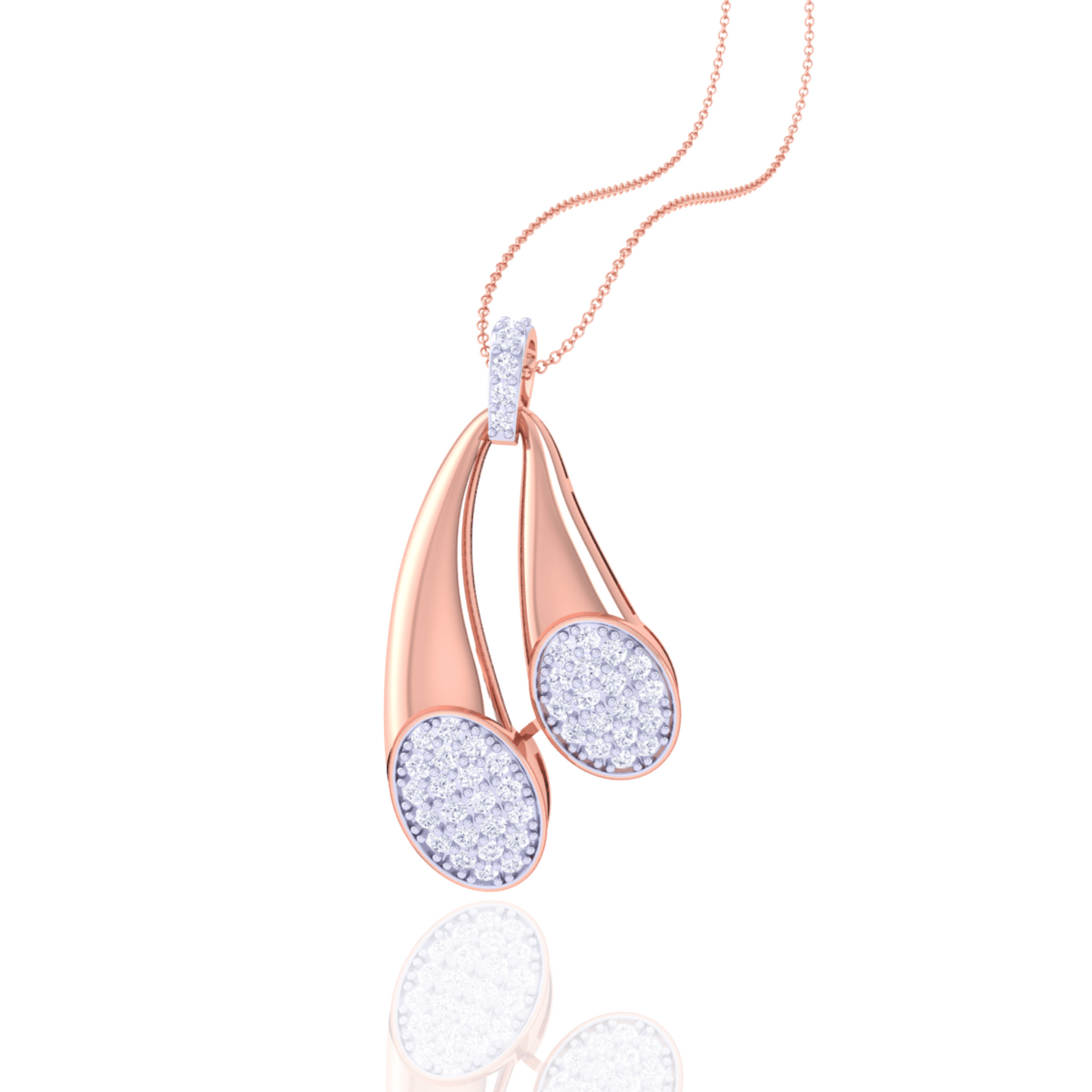 925 Silver Teardrop Diamond Pendant Necklace