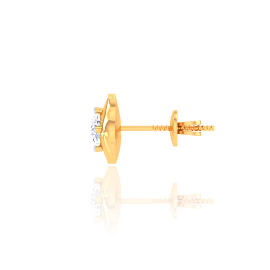 925 Silver Wave Diamond Stud Earrings