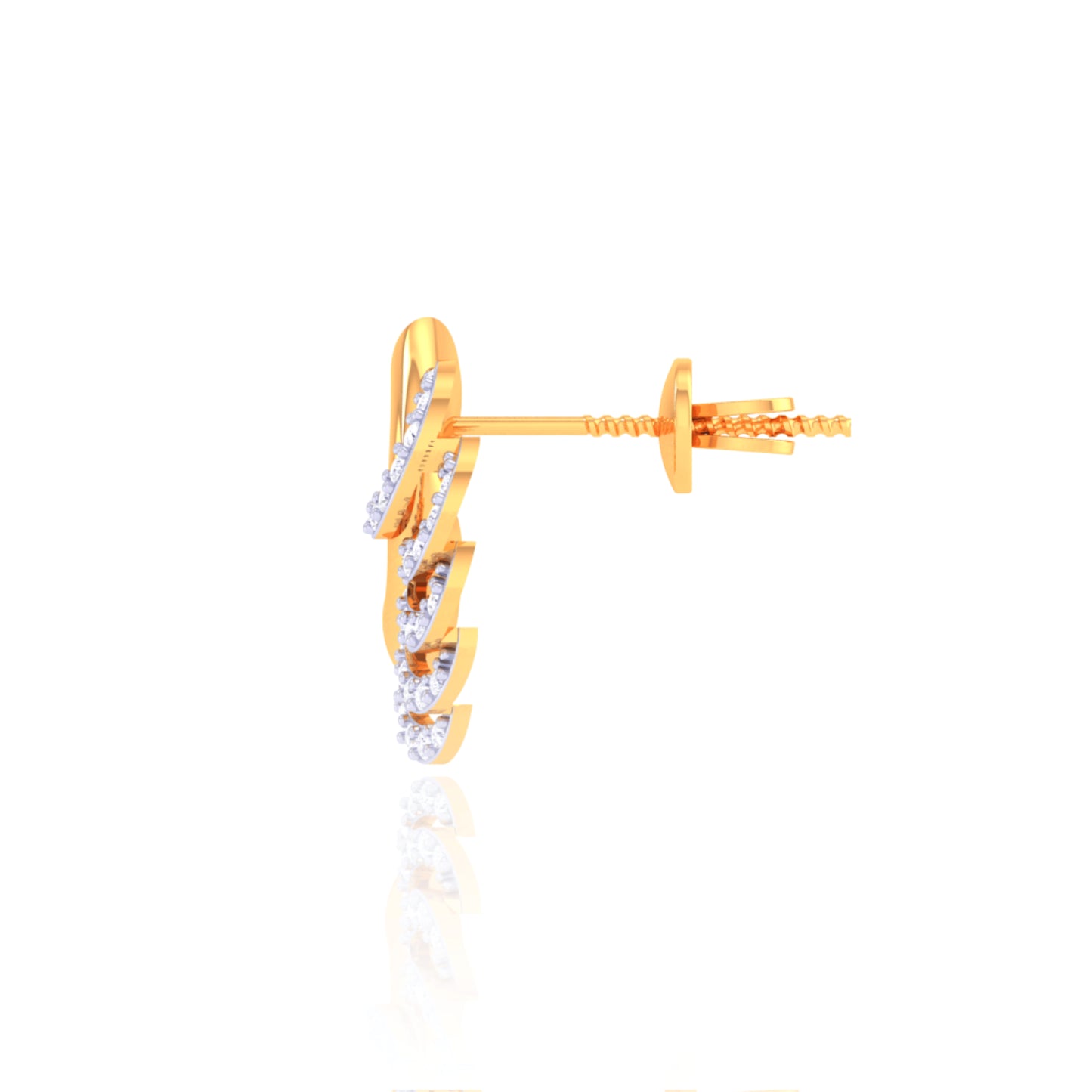 925 Silver Rose Gold Pave Diamond Statement Earrings