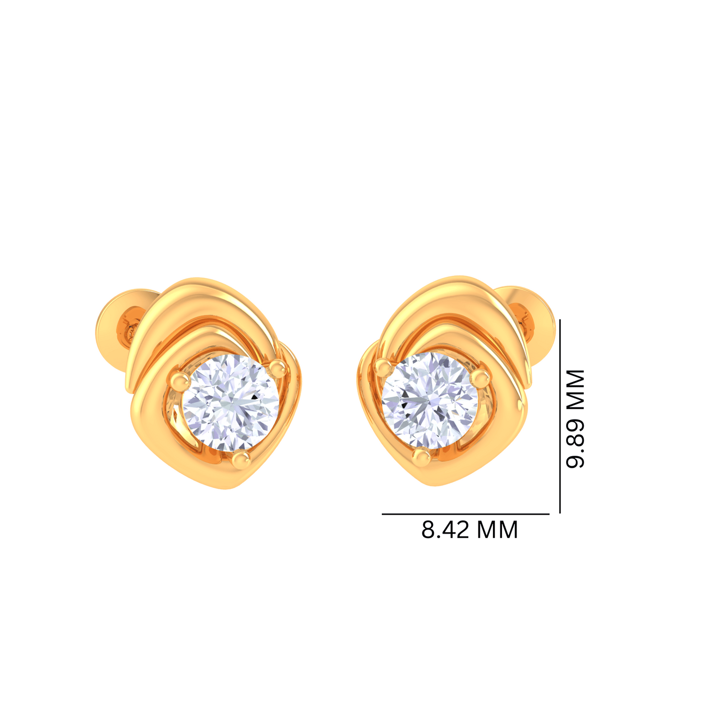 925 Silver Petal Swirl Stud Earrings