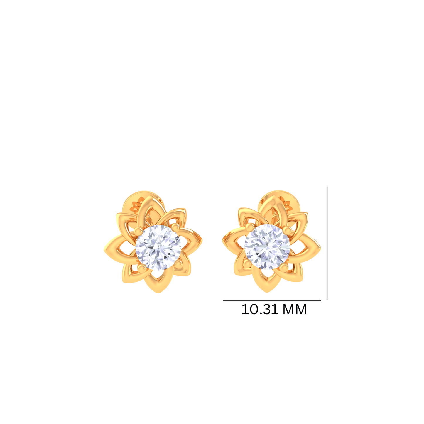 925 Silver Teardrop Diamond Stud Earrings