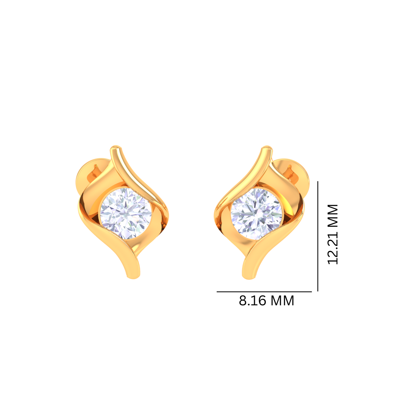 925 Silver Teardrop Diamond Stud Earrings