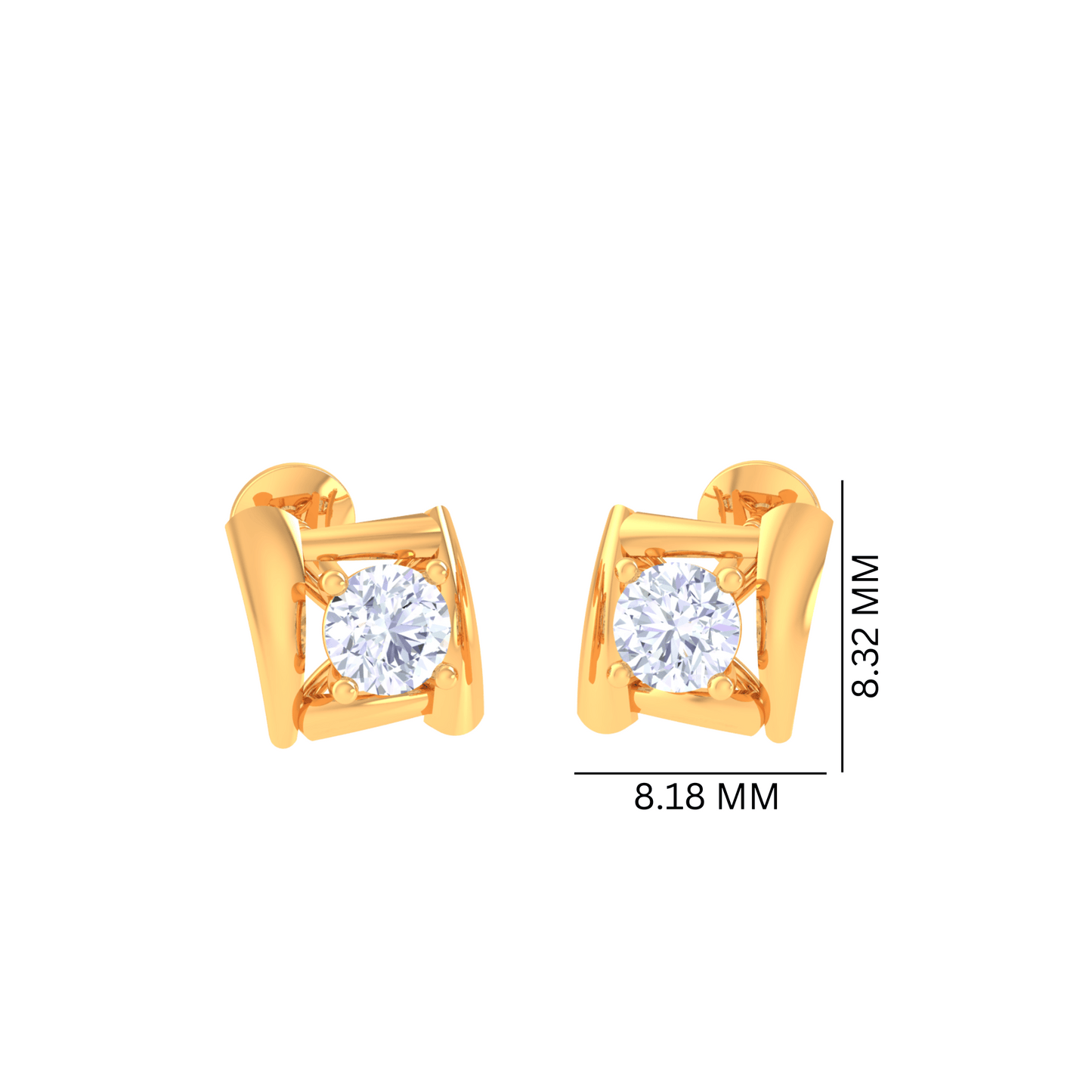 925 Silver Circle Diamond Stud Earrings