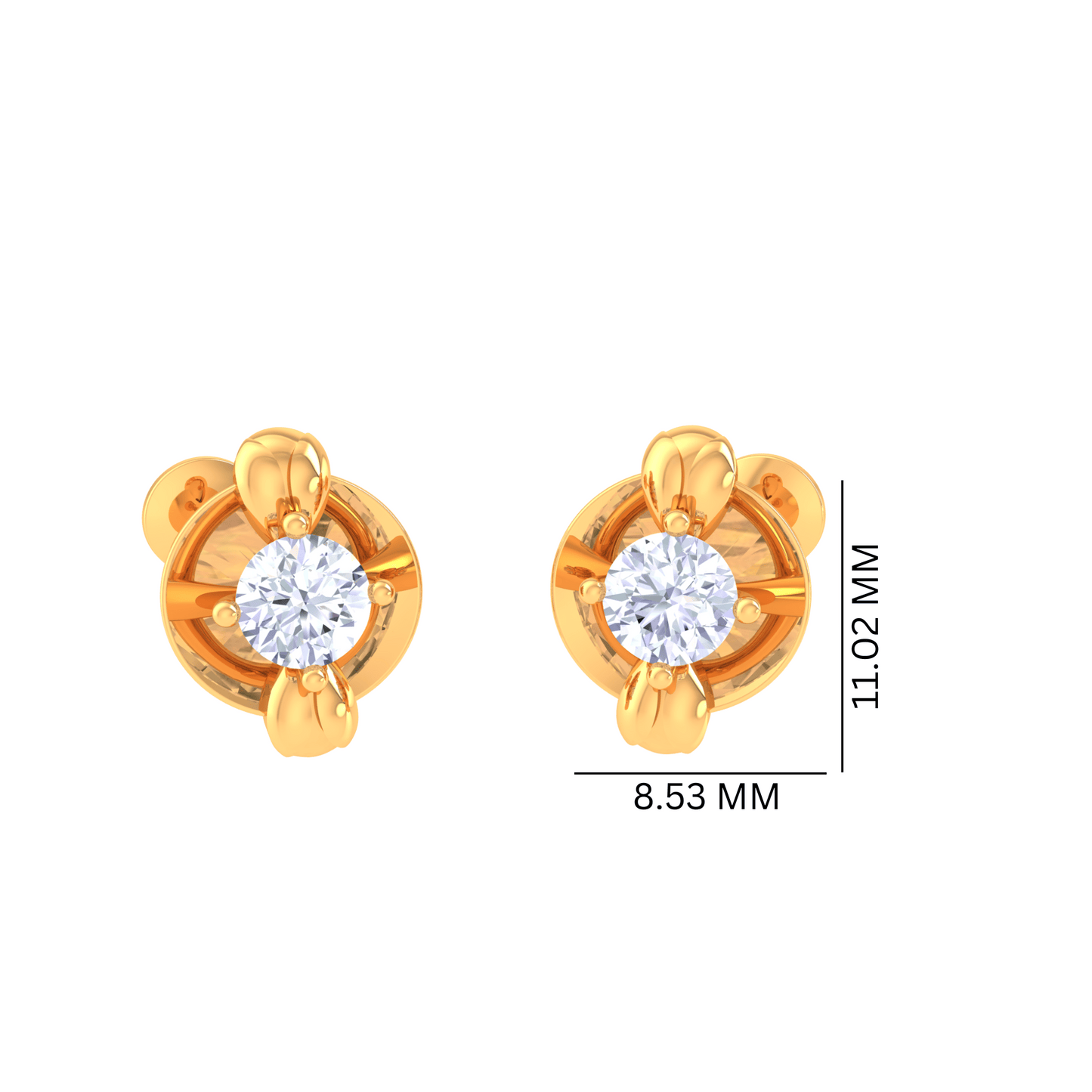 925 Silver Infinity Diamond Stud Earrings