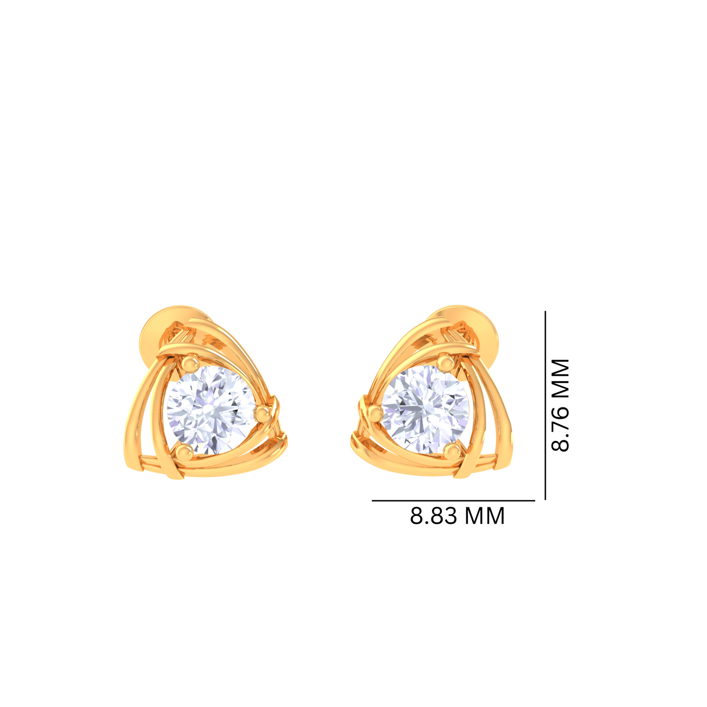 925 Silver Spiral Diamond Stud Earrings