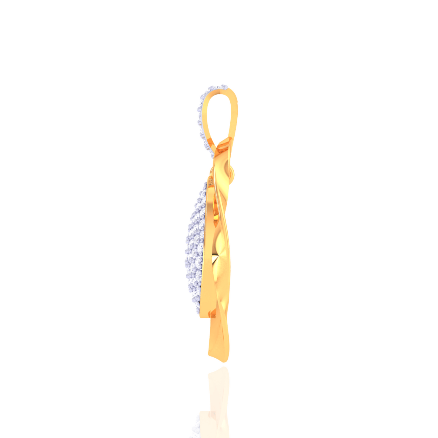 925 Silver Teardrop Rose Gold Diamond Pendant