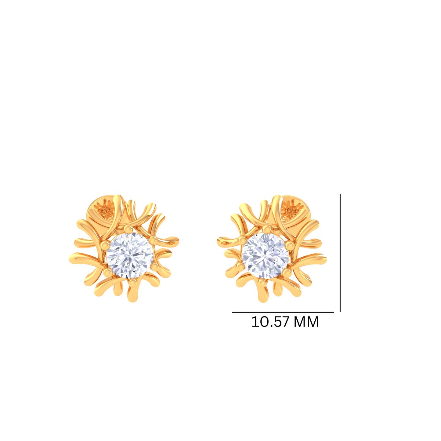 925 Silver Starburst Diamond Stud Earrings