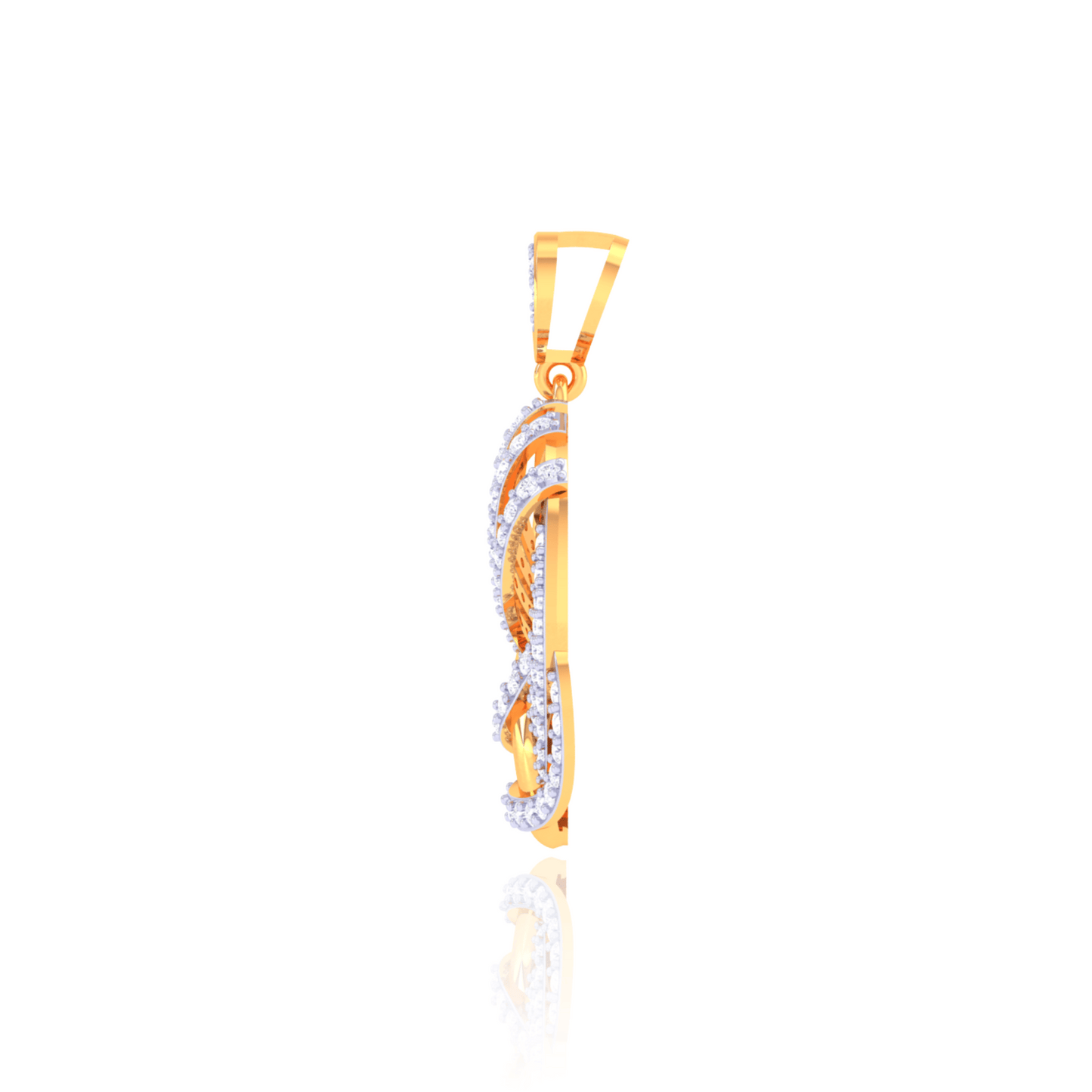 925 Silver Circle Rose Gold Diamond Pendant